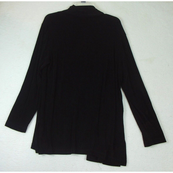 Chicos Travelers Black open front Cardigan 3/4‎ Sleeve Sz 3 (XL) Easy Care - Picture 10 of 11